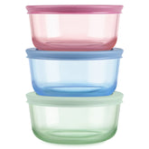Pyrex® Simply Store® Tinted Glass 2-cup Round Storage Containers, 6-pc Set, Mixed Colors