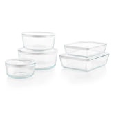 Pyrex® Ultimate 10-Piece Glass Storage Set with Glass Lids