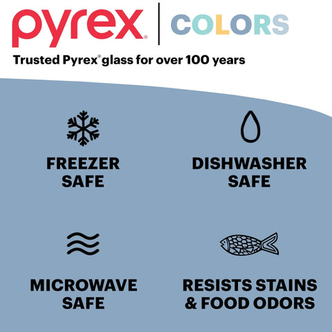 Pyrex® Simply Store® Tinted 2-cup Round Storage with Plastic Lid, Blue