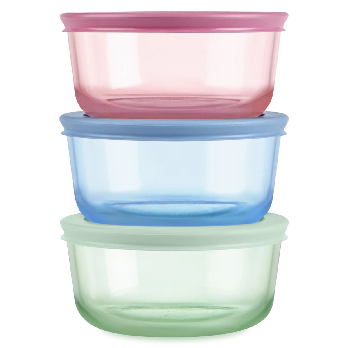Pyrex® Simply Store® Tinted Glass 2-cup Round Storage Containers, 6-pc Set, Mixed Colors