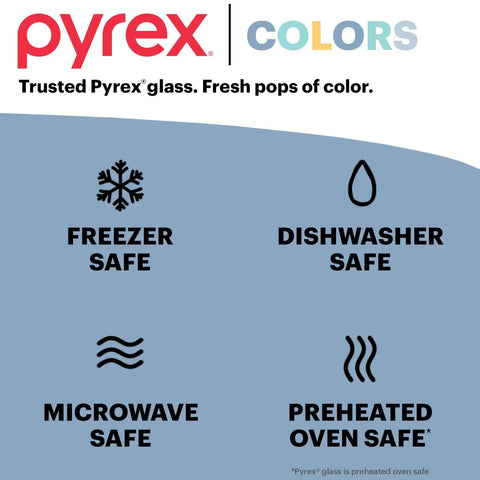 Pyrex® Simply Store® Tinted 6-piece Round Storage Value Pack with Blue Plastic Lids